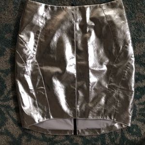 Silver futuristic mini skirt